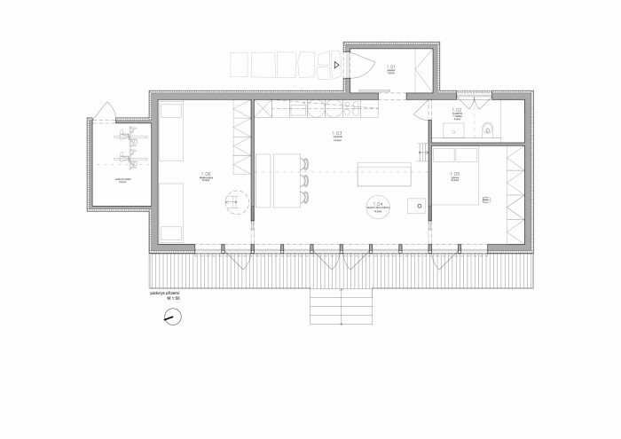 Chatka v CHKO, Markéta Bromová, půdorys 1 NP