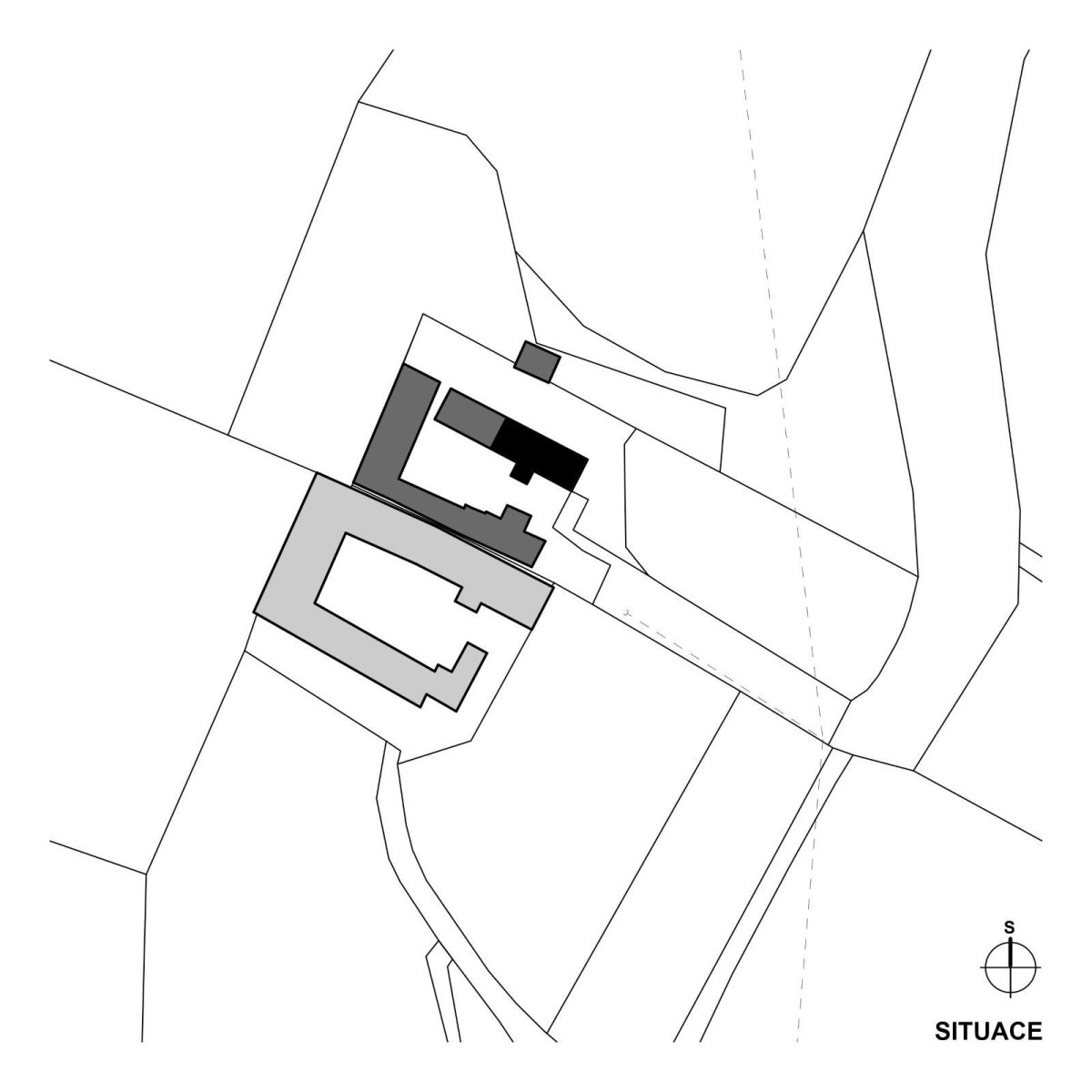Rekonstrukce statku v jižních Čechách, situace, Mooza architecture