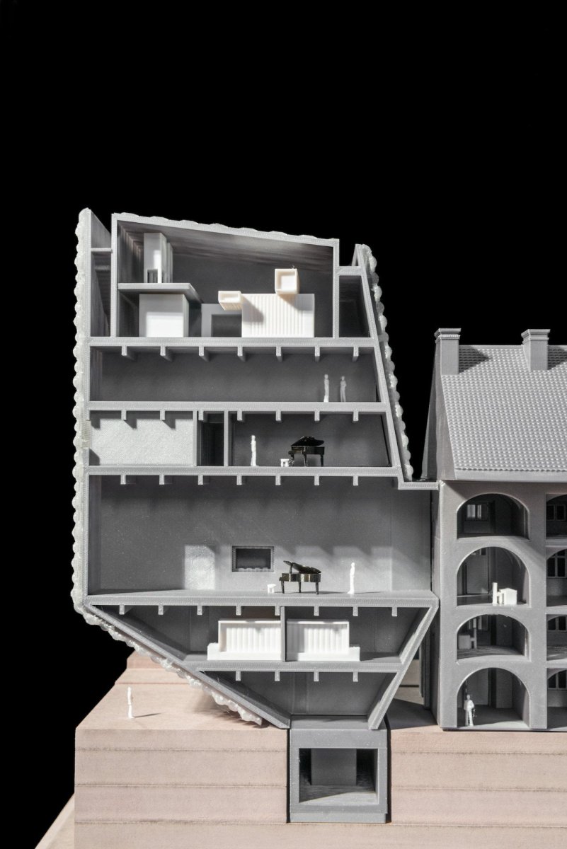 Rekonstrukce a dostavba pražské Invalidovny, Petr Hájek Architekti, model.