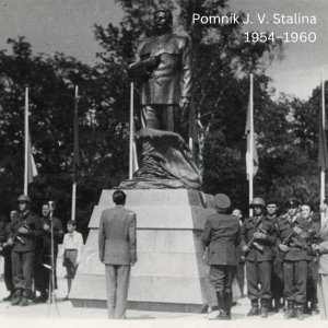 Historická fotografie Jiráskových sadů v Litoměřicích