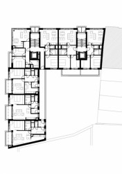 Polyfunkční dům Bratislavská, půdorys typického podlaží, RAW