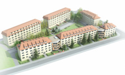 Bytový dům Mydlářka, vizualizace celého bloku, Doležel Architekti