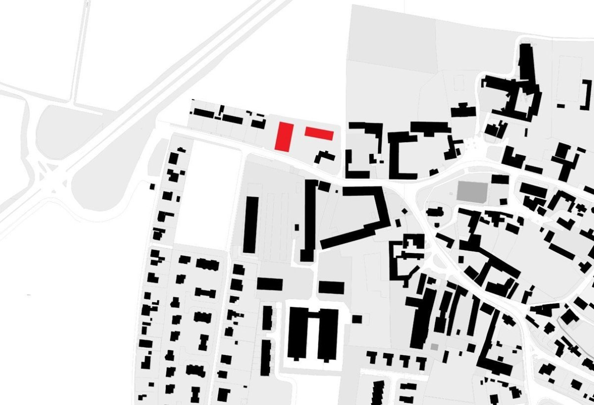 Polyfunkční dům Slivenec, schwarzplan, BOD ARCHITEKTI