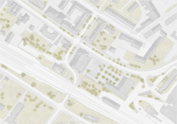 Revitalizace areálu Sokolovny v Rokycanech, Rusina Frei architekti / Martin Rusina, Martin Frei, Gabriela Sládečková, situace