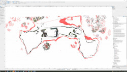 ukázka modelu terénu hradu Trosky v kombinaci s mračnem bodů v Archicadu
