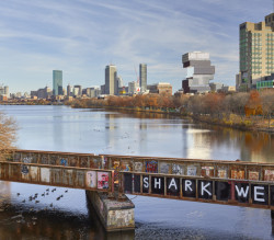 Věžový dům v kampusu Bostonské univerzity. Vyniká mezi brutalistními budovami. (Centrum výpočetní a datové vědy Bostonské univerzity, KPMB Architects)