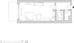 DDAANN a Mjölk architekti, Byt pro hosta, půdorys stávající – foto