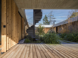 Patio se schody na střechu  (Villa Lamella, A69 architekti)