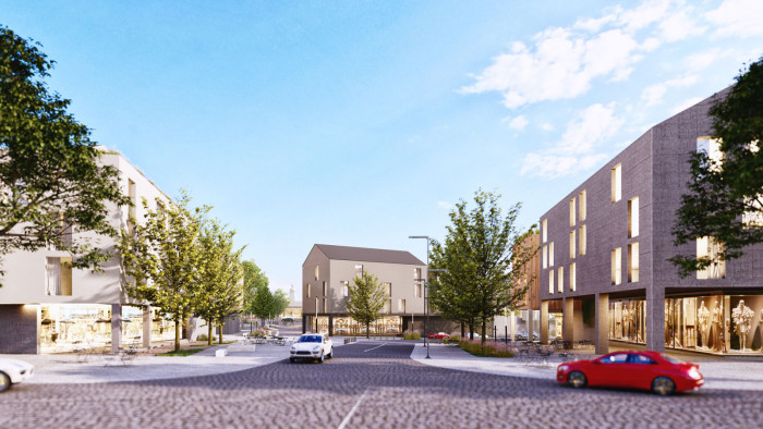 Vítězný návrh v architektonicko-urbanistické soutěži „Potenciál města Žďár nad Sázavou“, vizualizace, MS Plan s.r.o.