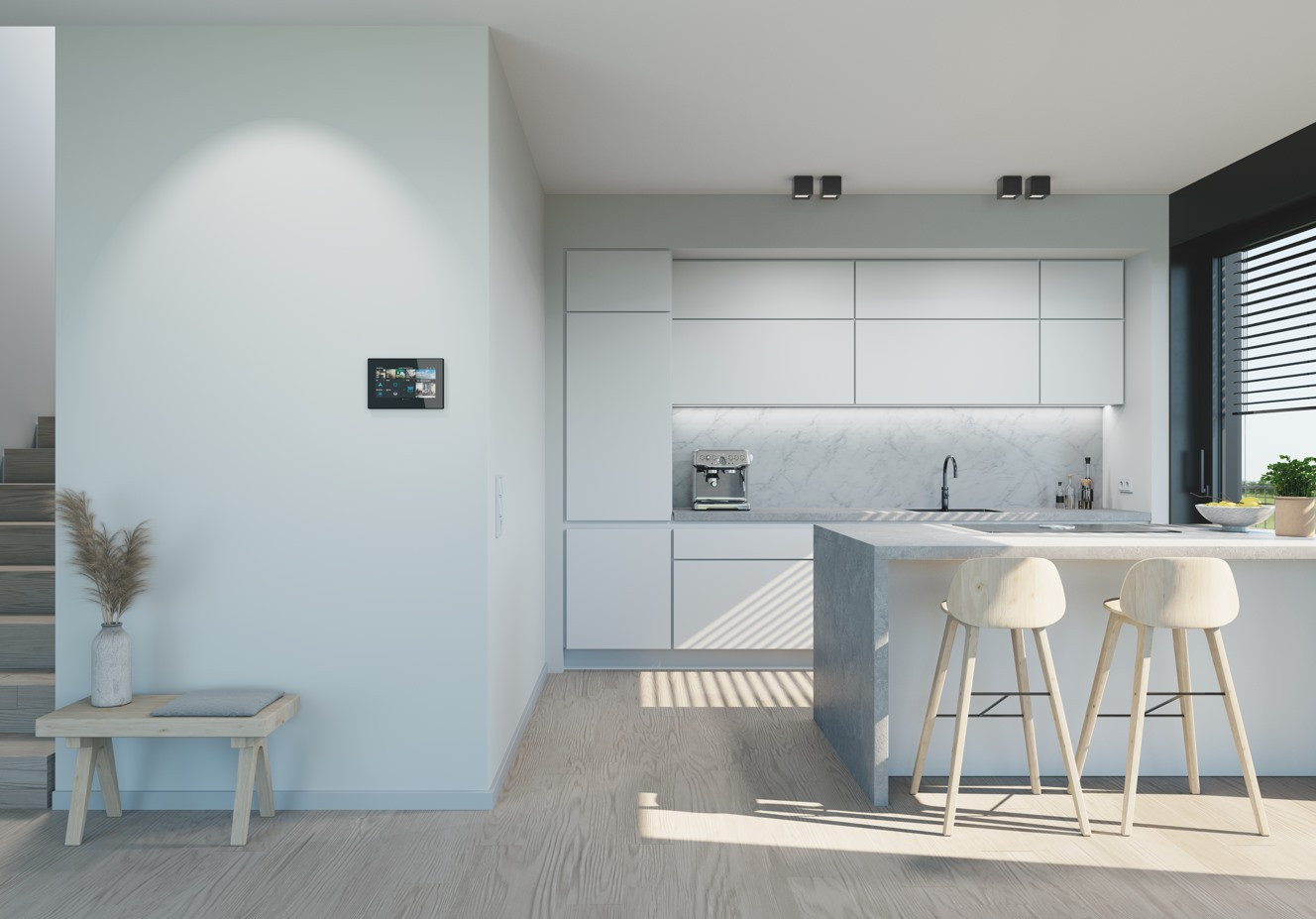 Multifunkční ovládací dotykový panel OneTouch 7" vyvinula společnost ABB.