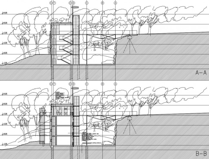 Nová budova Kliniky Dr. Pírka, řezy, Martin Rajniš, David Kubík