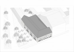 Likérka, Kuklica Smerek architekti / Juraj Hubinský, Peter Kuklica, Martin Smerek, axonometrie střecha