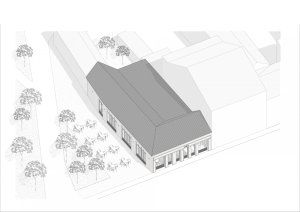 Likérka, Kuklica Smerek architekti / Juraj Hubinský, Peter Kuklica, Martin Smerek, axonometrie střecha
