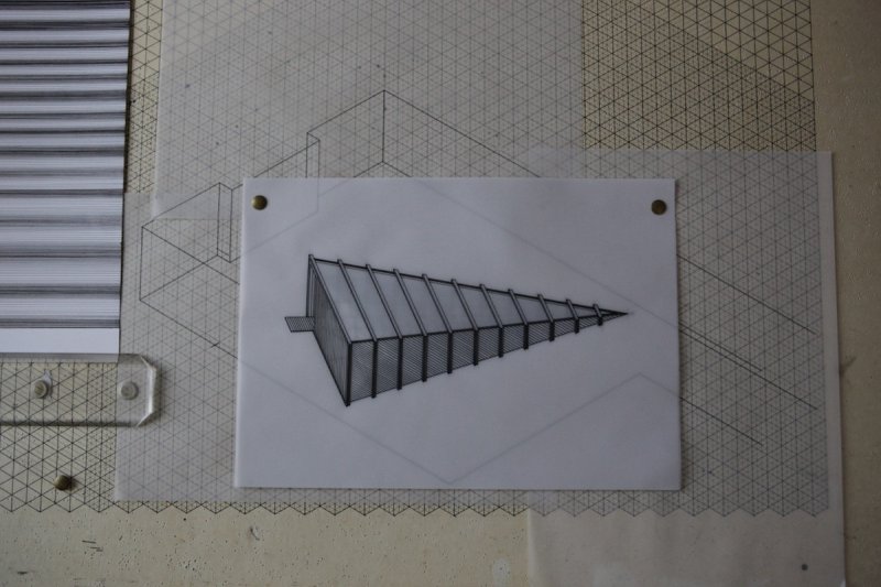 Zraková pyramida, skica