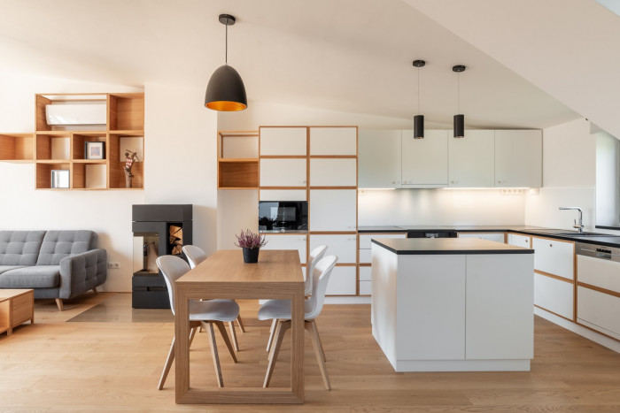 Interiér mezonetového bytu, studio AEIOU