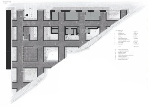 Památník Jana Palacha, RO_AR Szymon Rozwałka architects, půdorys 1. NP // 3. místo – foto