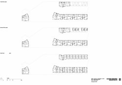 Alison Brooks Architects, obytný soubor Ely Court, výkres vyččích pater