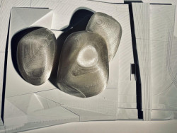 Odměněný návrh ateliéru Petra Hájka pro Vltavskou filharmonii se odkazuje na oblé tvary kamenů modelované proudící vodou