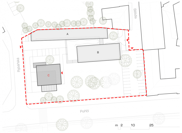 atelier-r, Přístavba laboratoří a počítačového centra CzechGlobe, situace – foto