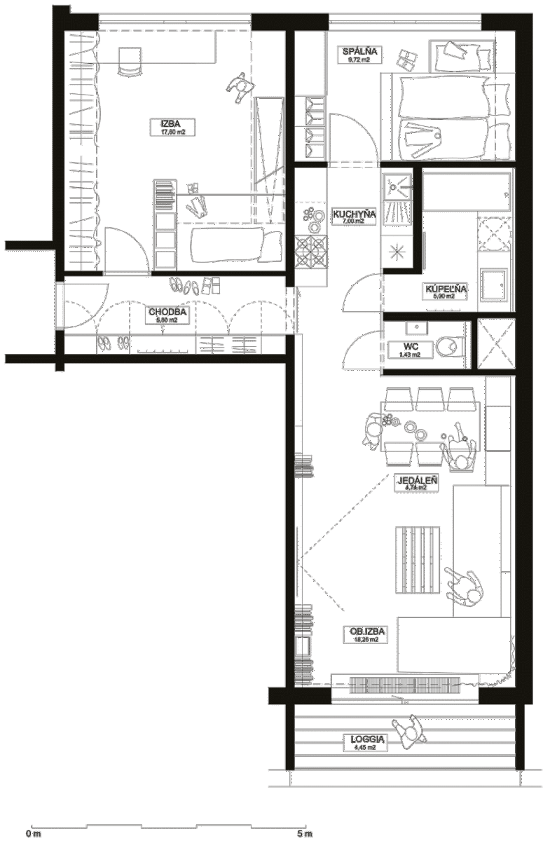 ARCHHOLIKS, 2 × P byt, půdorys, nový stav – foto