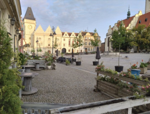 Mobiliář a úpravy veřejného prostoru vytvořené v rámci dočasné pěší zóny.  (Vítězné projekty soutěže z roku 2024)