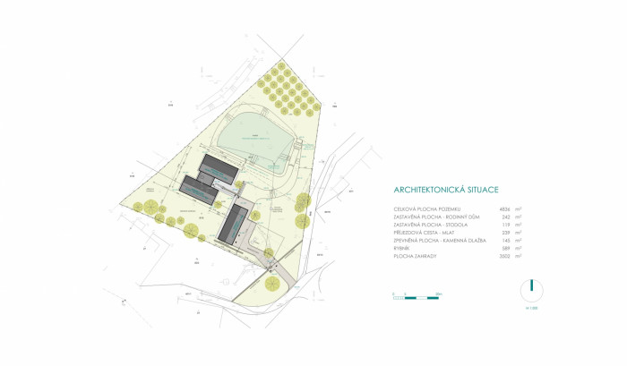 Usedlost na Vysočině, 3K Architects / Roman Kučírek, Jan Komárek, situace