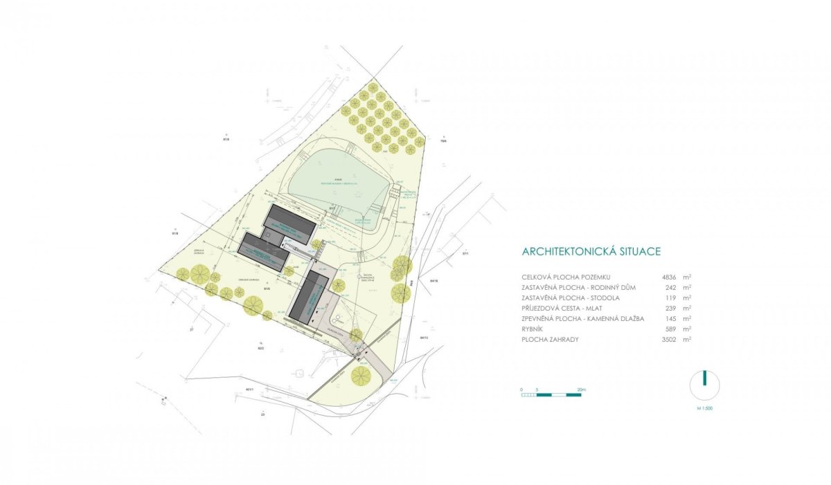 Usedlost na Vysočině, 3K Architects / Roman Kučírek, Jan Komárek, situace