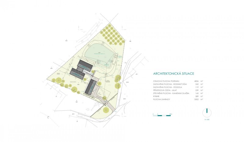 Usedlost na Vysočině, 3K Architects / Roman Kučírek, Jan Komárek, situace
