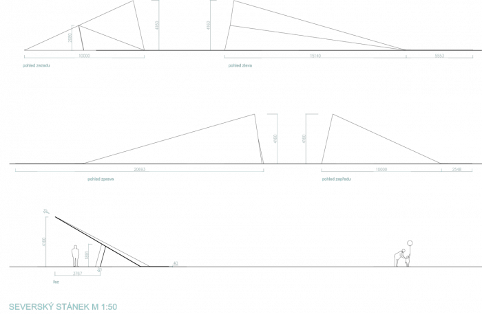 Dávid Sivý, Severský stánek, pohledy a řezy - foto