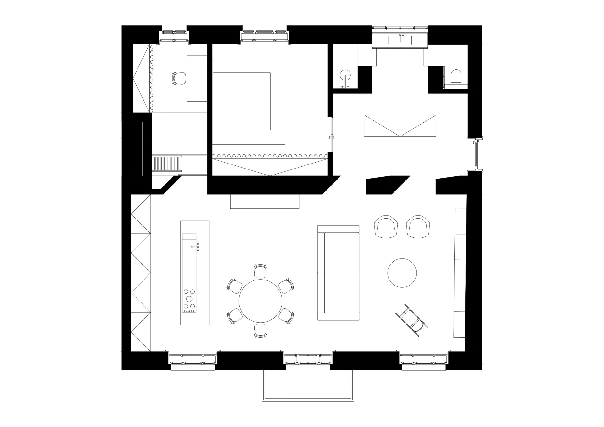 Byt v Bratislavě na Starém Mestě - rekonstrukce podle návrhu Martina Skočka