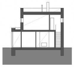 Rodinný dům v Teplicích, řez b, 3+1 architekti