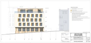 Ing. arch. Milan Hrůza, bytový dům Veleslavínská - pohled jihozápadní