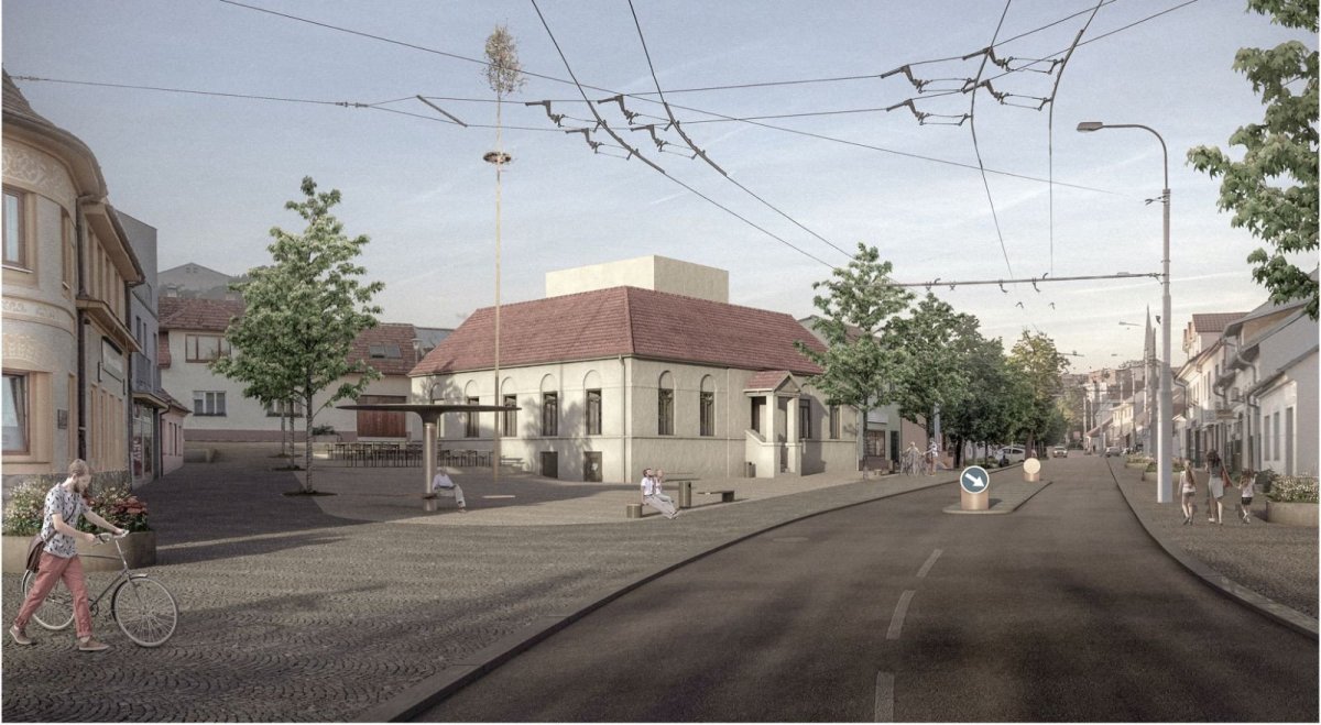 1. místo: Společenské centrum Stará Hasička, vizualizace, Janosch, Welzein, Úlehlová, Hermann