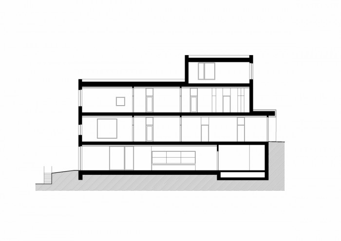 Pavilon Baarova, řez, Aulík Fišer architekti