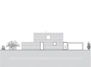 Severní pohled (Cihlový dům v Pardubicích; architekti Jakub Dvořák a Michal Bílek)