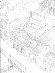 Rodinný dům Dom P, toito architekti, skica axonometrie