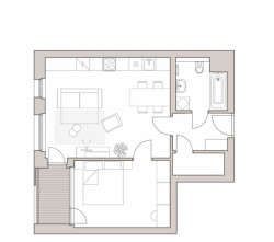 Residence LakePark, dispozice typického bytu, EBM Group