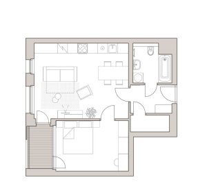 Residence LakePark, dispozice typického bytu, EBM Group