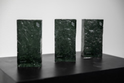 Originální skleněné trofeje Superstudio, které speciálně pro 10. Ročník soutěže navrhla česká sklářská firma Lasvit