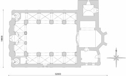 Rekonstrukce kostela sv. Anny ve Verneřicích - návrh barevnosti fasády - půdorys
