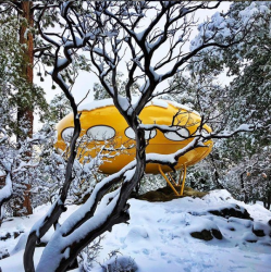 Futuro House od architekta Mattiho Suuronena, dobová fotografie. Foto: weegee