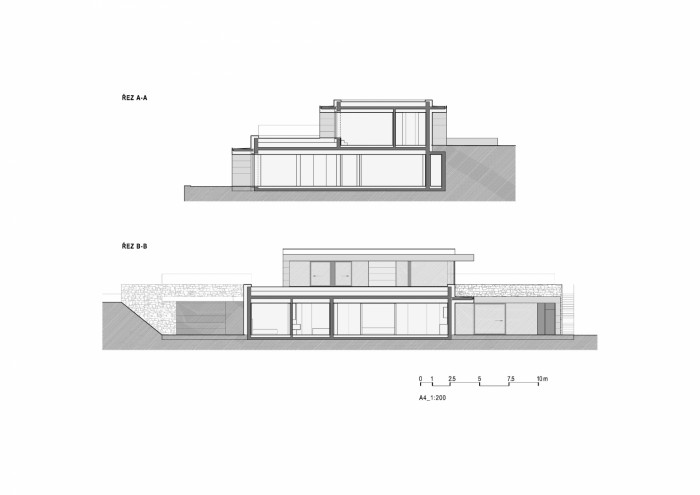 Vila Vlastibořice, SIAL architekti a inženýři / Michal Hušek, Magda Sobotková, řez