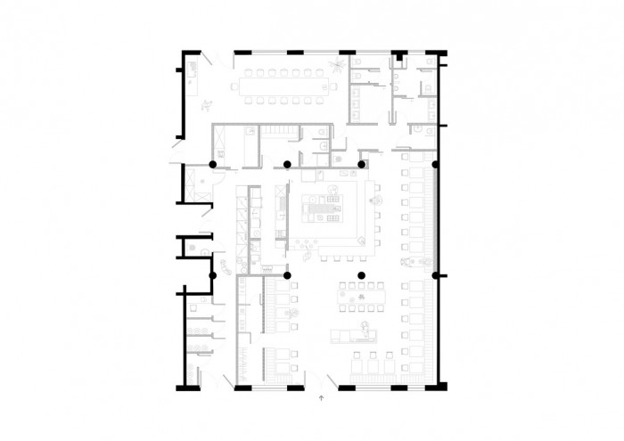 The Eatery, navržený půdorys bistra, NEUHÄUSL HUNAL