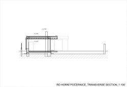 Ateliér Kunc Architects, RD Horní Počernice, příčný řez - foto