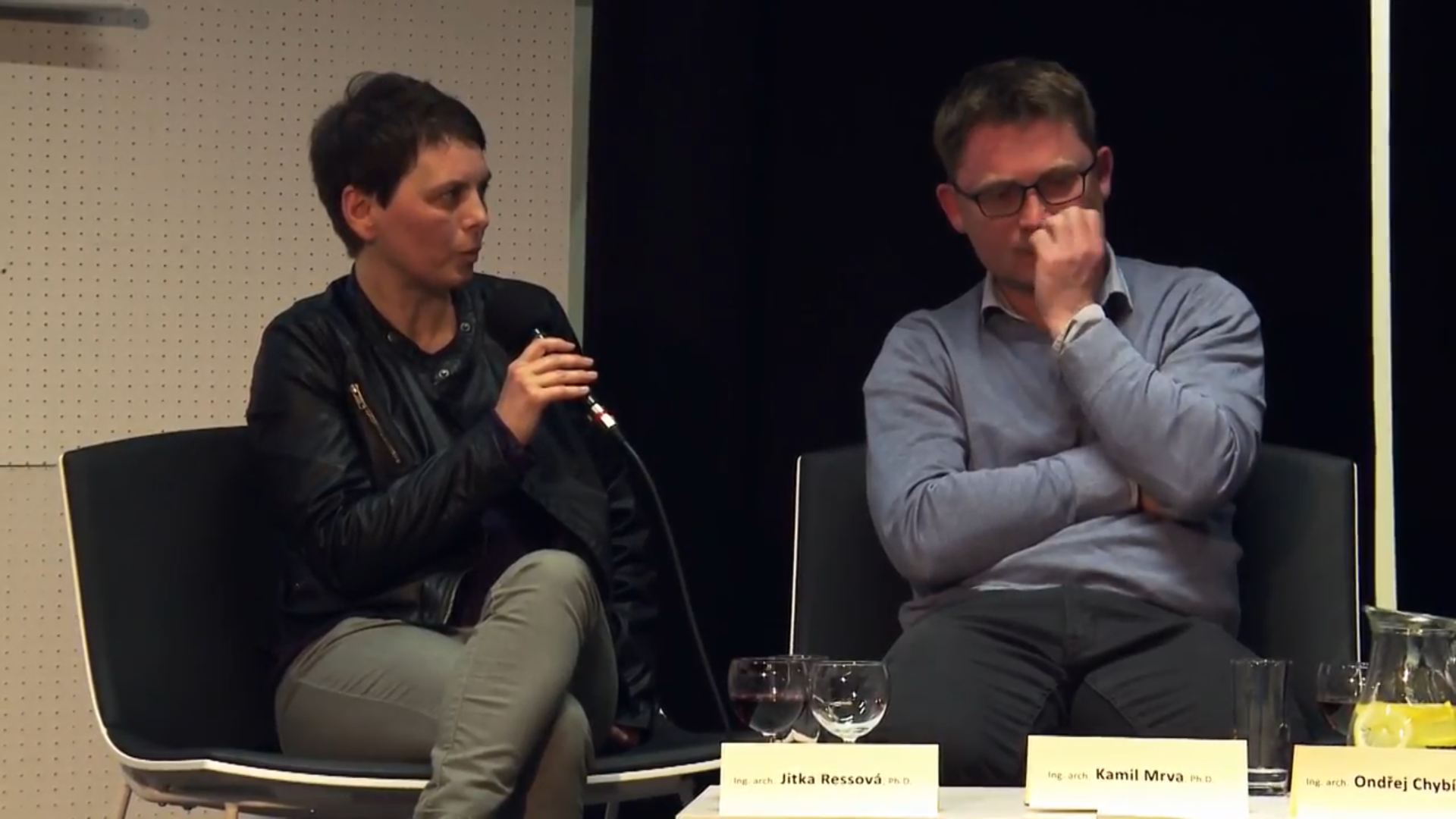 Diskuze Architekti CZ ve Zlíně, Jitka Ressová a Kamil Mrva.