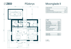 Půdorys 1.NP (Pasivní dům Moonglade od ZEO Homes)