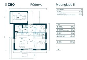 Půdorys 1.NP (Pasivní dům Moonglade od ZEO Homes)