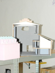 Model - Konverze bývalého průmyslového areálu v ulici V Chobotě, Český Brod (Vojtěch Tecl, Adam Šustek, Tereza Brussmannová, Savka Marenić) - studie 2021