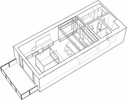 DDAANN a Mjölk architekti, Byt pro hosta, axonometrie – foto