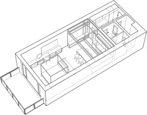 DDAANN a Mjölk architekti, Byt pro hosta, axonometrie – foto